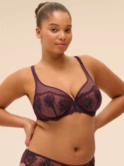 Soutien-gorge avec armatures décolleté plongeant - Figue