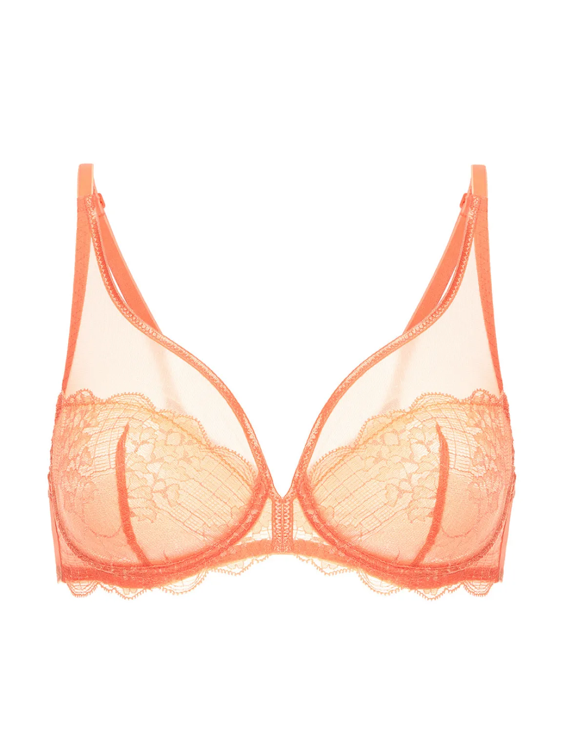 Soutien-gorge avec armatures décolleté plongeant - Abricot