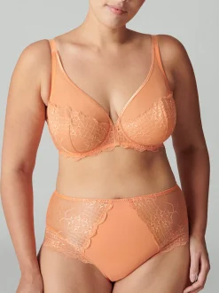 Soutien-gorge avec armatures décolleté plongeant - Abricot