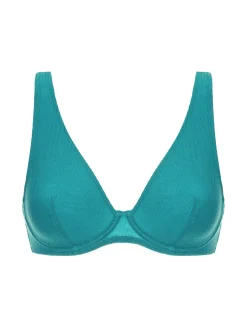 Soutien-gorge avec armatures décolleté plongeant - Bleu Saline