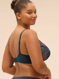 Soutien-gorge avec armatures décolleté plongeant - Bleu Prestige