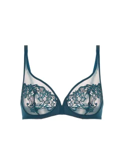 Soutien-gorge avec armatures décolleté plongeant - Bleu Prestige