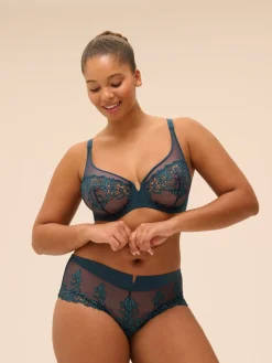 Soutien-gorge avec armatures décolleté plongeant - Bleu Prestige