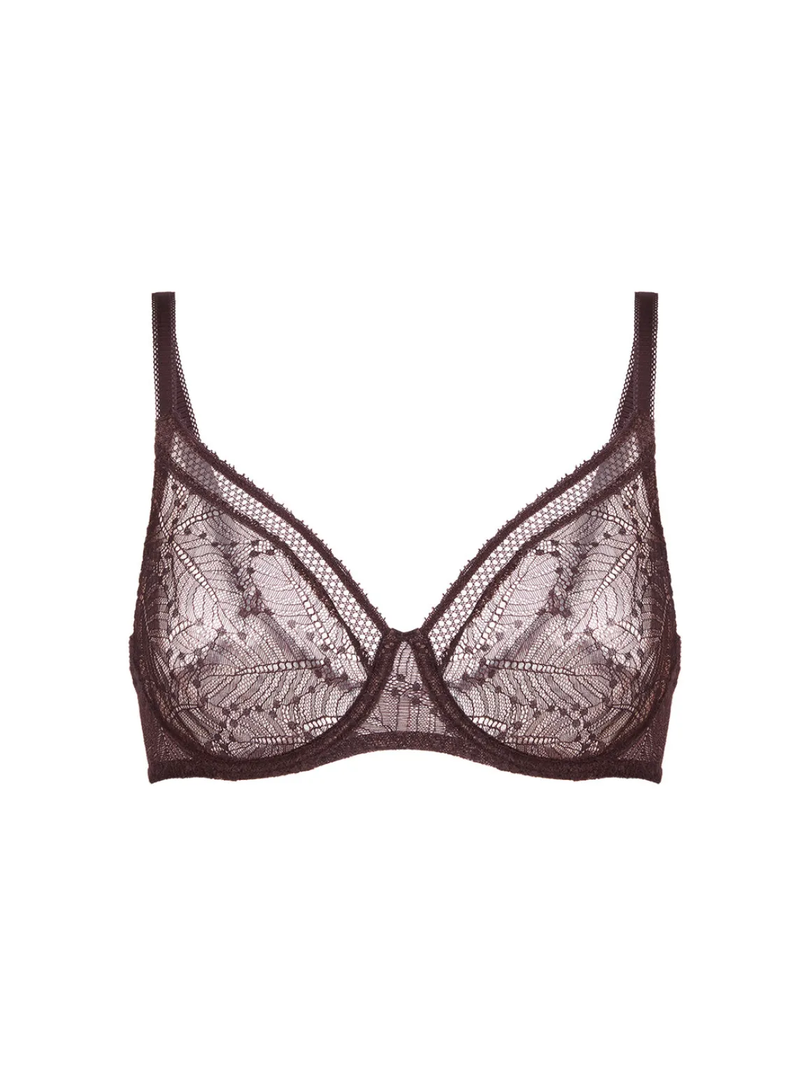 Soutien-gorge avec armatures moulé décolleté plongeant - Brun Foncé