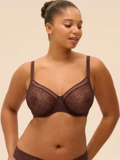 Soutien-gorge avec armatures moulé décolleté plongeant - Brun Foncé