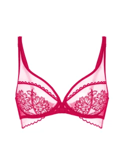 Soutien-gorge avec armatures décolleté plongeant - Cranberry