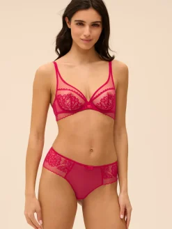 Soutien-gorge avec armatures décolleté plongeant - Cranberry