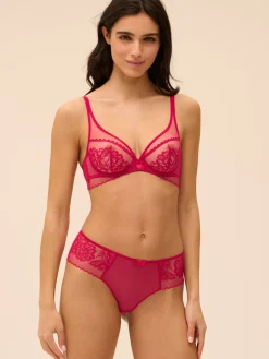 Soutien-gorge avec armatures décolleté plongeant - Cranberry