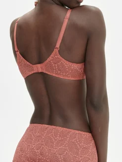 Soutien-gorge avec armatures moulé décolleté plongeant - Rose Texas