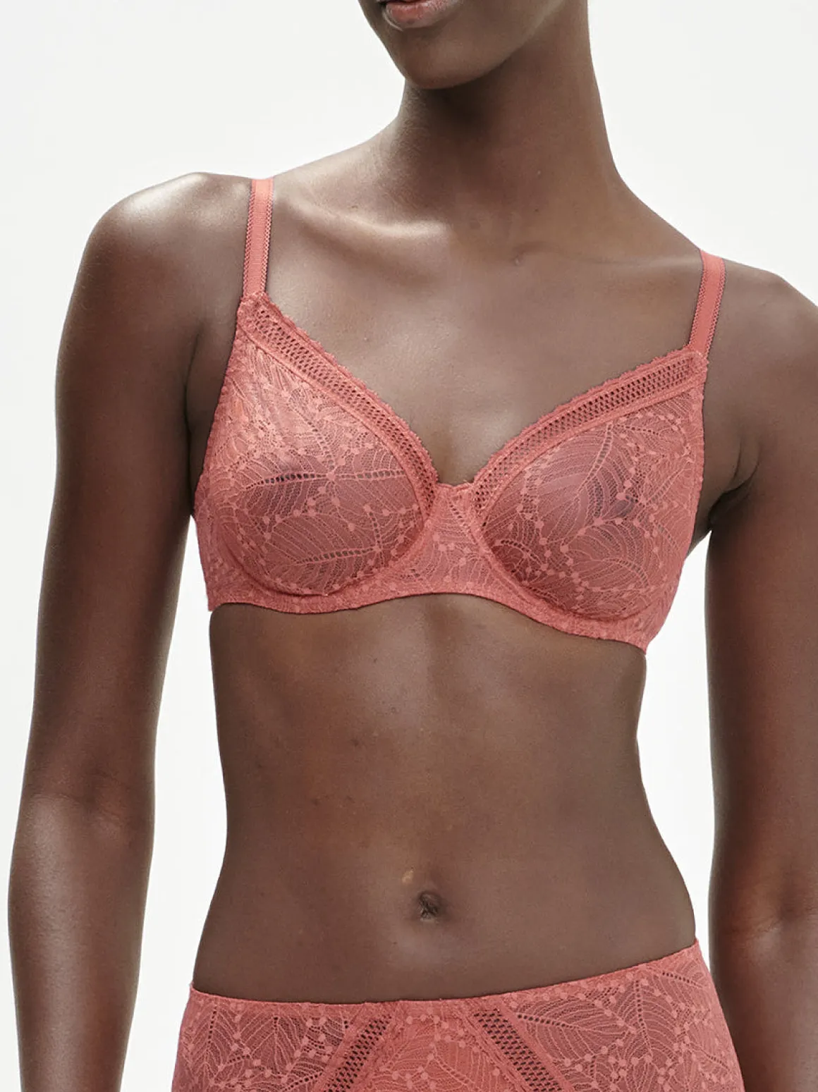Soutien-gorge avec armatures moulé décolleté plongeant - Rose Texas
