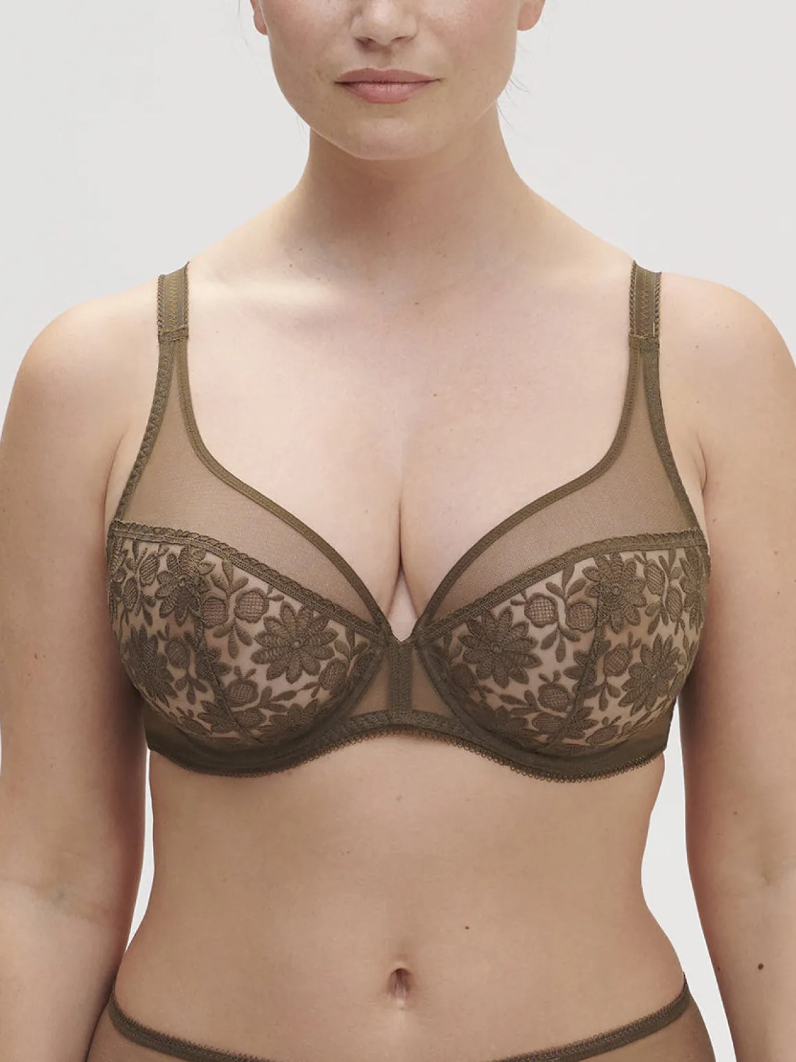 Soutien-gorge avec armatures décolleté plongeant - Vert Nomade