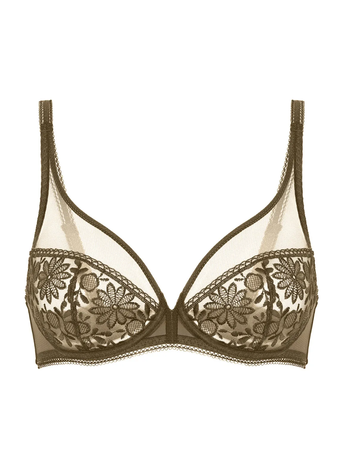 Soutien-gorge avec armatures décolleté plongeant - Vert Nomade