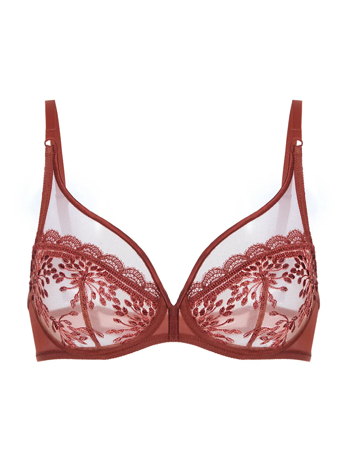 Soutien-gorge avec armatures décolleté plongeant - Terre de Sienne