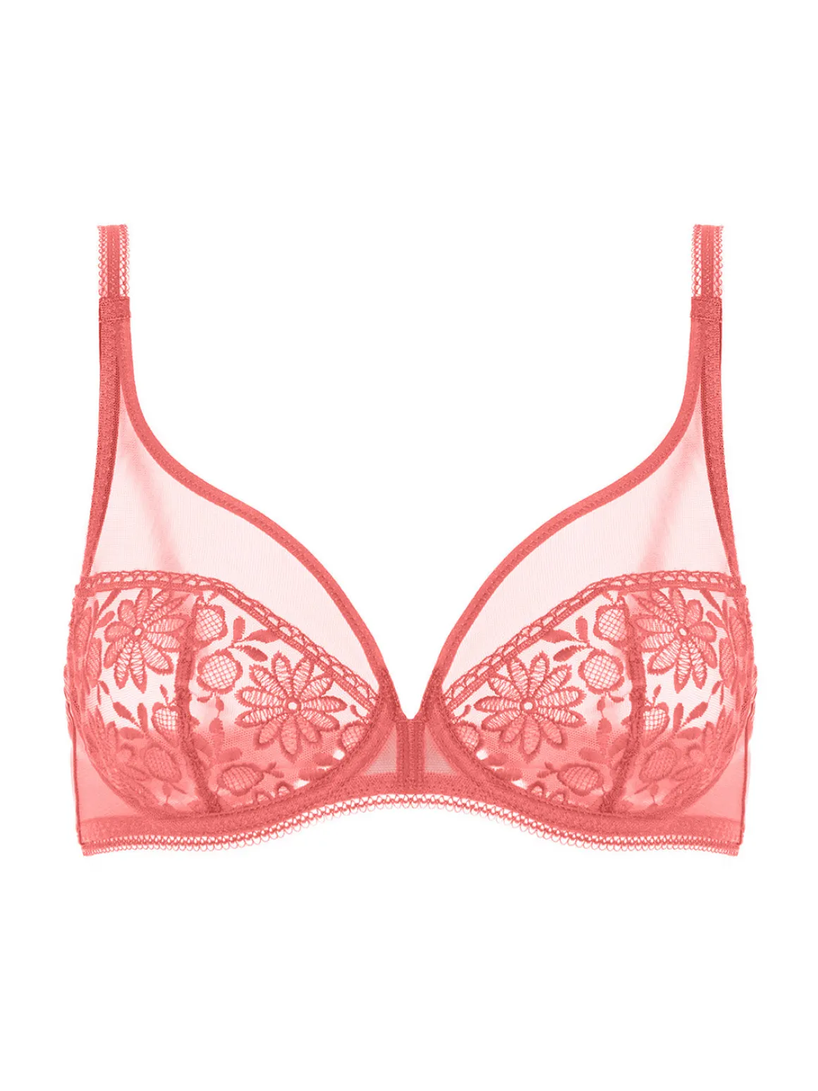 Soutien-gorge avec armatures décolleté plongeant - Rose Texas
