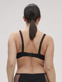 Soutien-gorge avec armatures décolleté plongeant - Noir