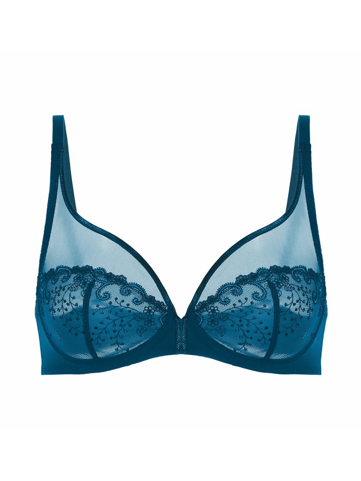 Soutien-gorge avec armatures décolleté plongeant - Bleu Prestige