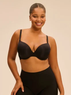 Soutien-gorge coque emboitante décolleté plongeant - Noir
