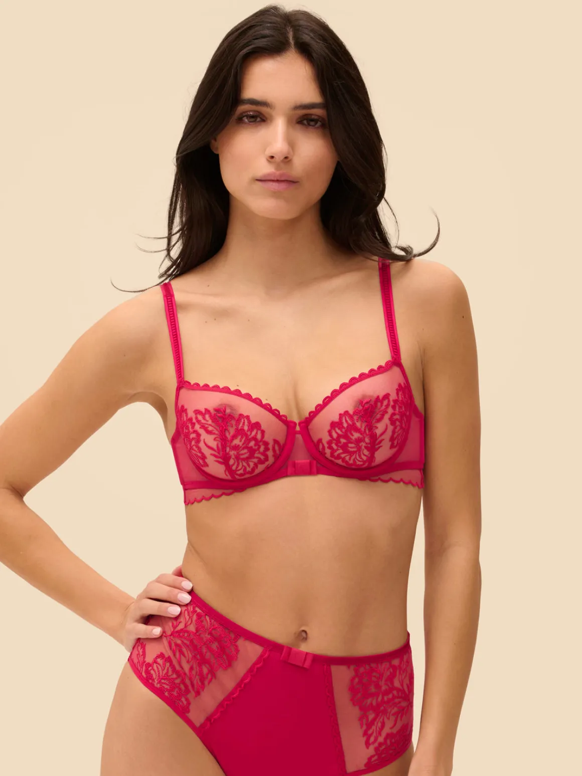 Soutien-gorge corbeille - Cranberry