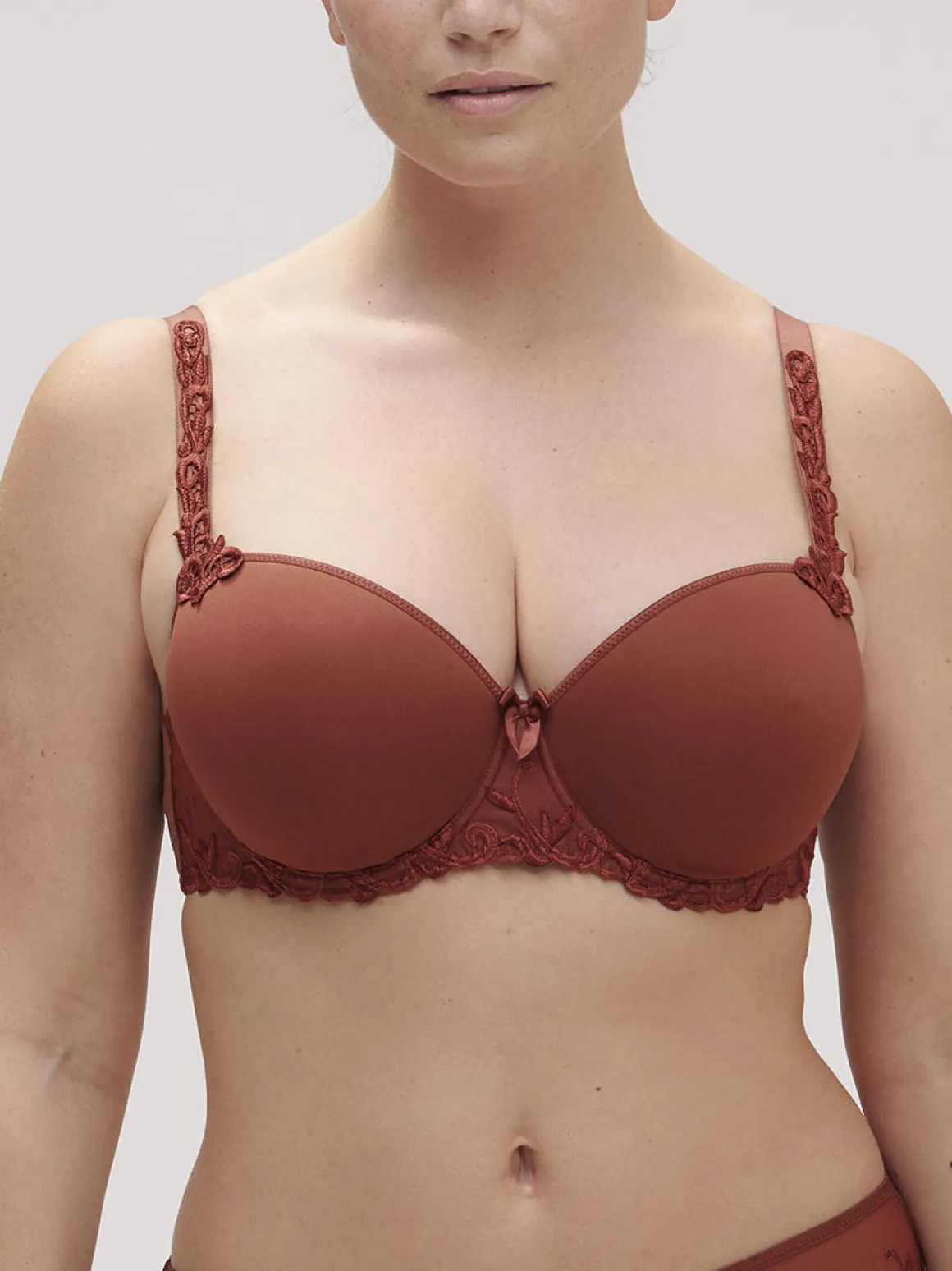 Soutien-gorge décolleté carré en spacer 3D - Brun Canyon