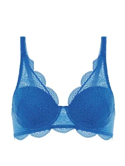 Soutien-gorge décolleté carré en spacer 3D - Bleu Myosotis