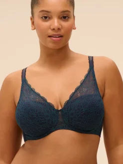 Soutien-gorge décolleté carré en spacer 3D - Saphir