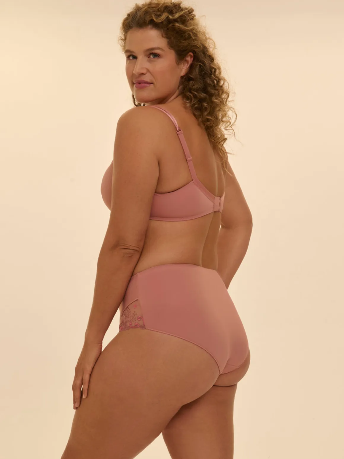 Soutien-gorge décolleté carré en spacer 3D - Rose Fumé