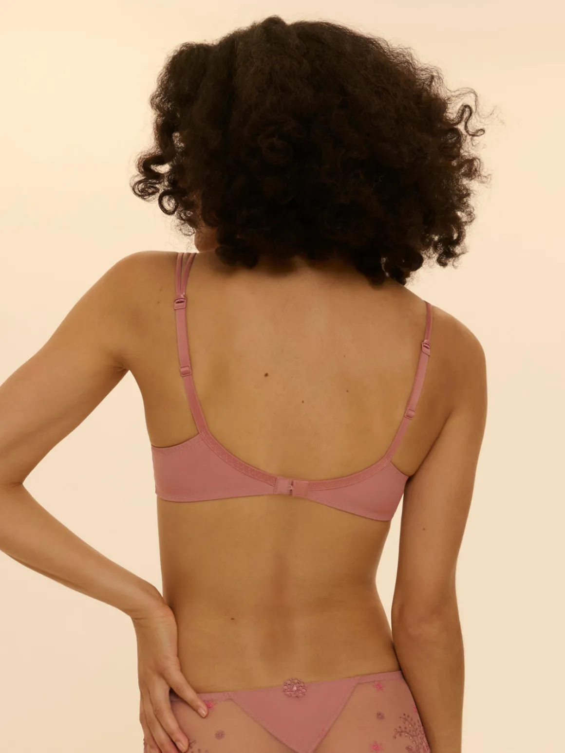 Soutien-gorge décolleté carré en spacer 3D - Rose Fumé
