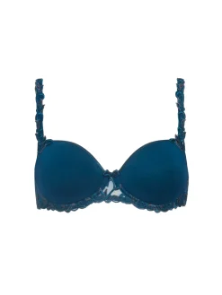 Soutien-gorge décolleté carré en spacer 3D - Bleu pétrole