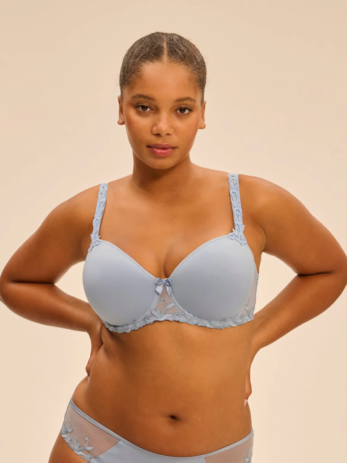 Soutien-gorge décolleté carré en spacer 3D - Bleu Rêve