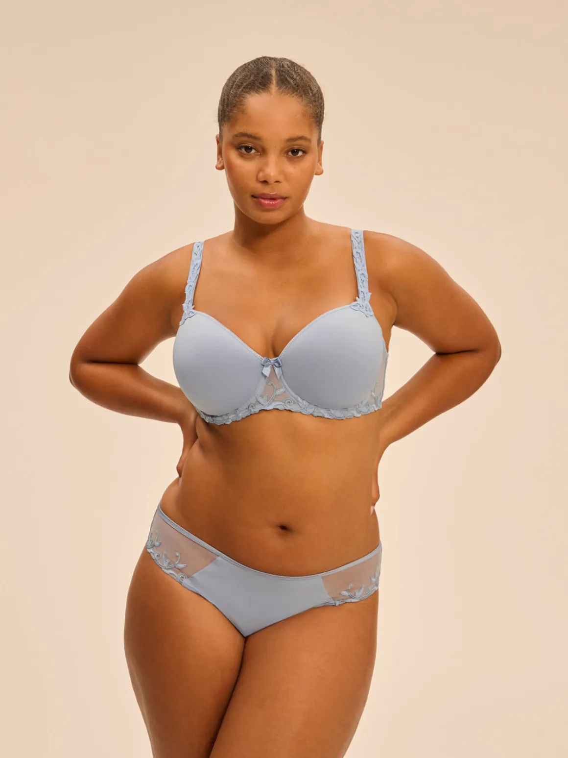Soutien-gorge décolleté carré en spacer 3D - Bleu Rêve
