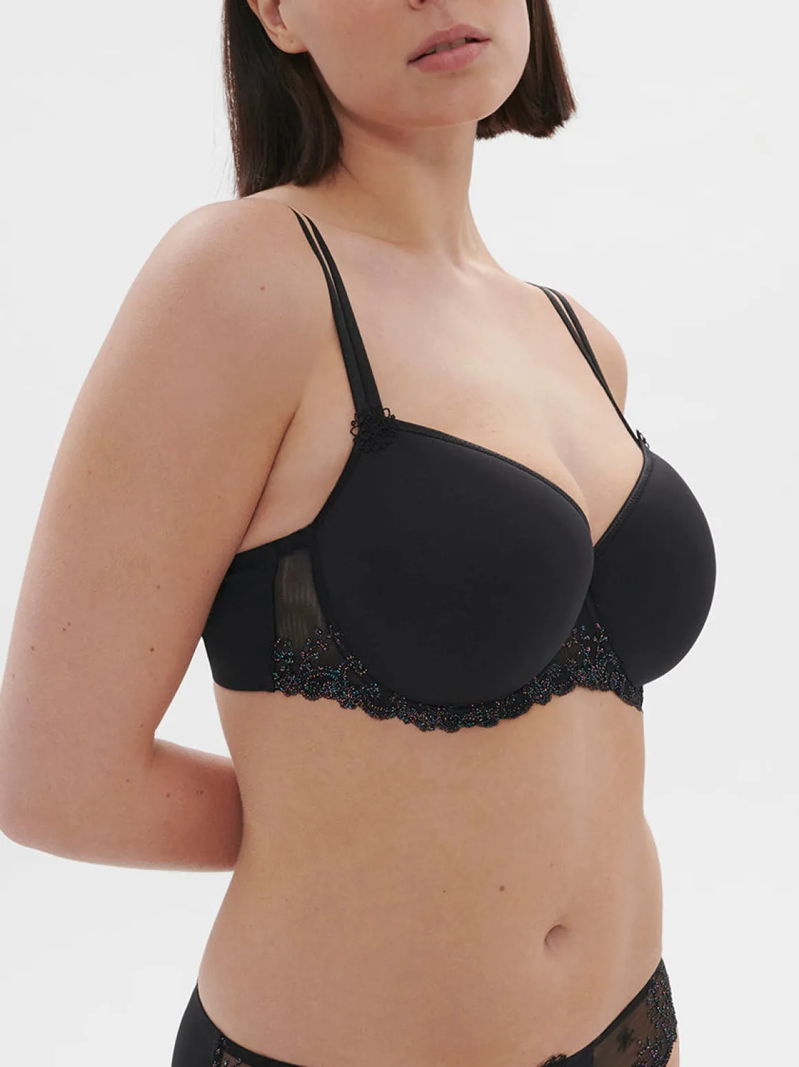 Soutien-gorge décolleté carré en spacer 3D - Noir Gem
