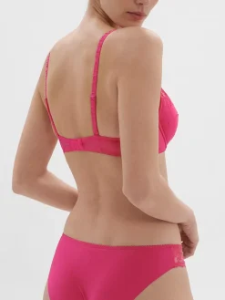 Soutien-gorge push-up décolleté plongeant - Rose disco