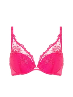 Soutien-gorge push-up décolleté plongeant - Rose disco