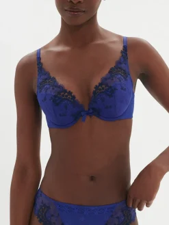 Soutien-gorge push-up décolleté plongeant - Bleu électrique