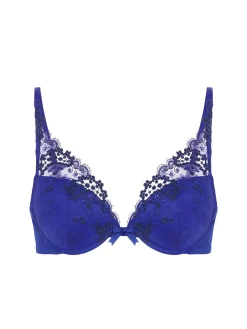 Soutien-gorge push-up décolleté plongeant - Bleu électrique