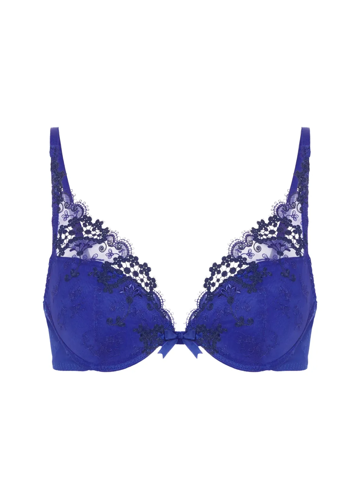 Soutien-gorge push-up décolleté plongeant - Bleu électrique