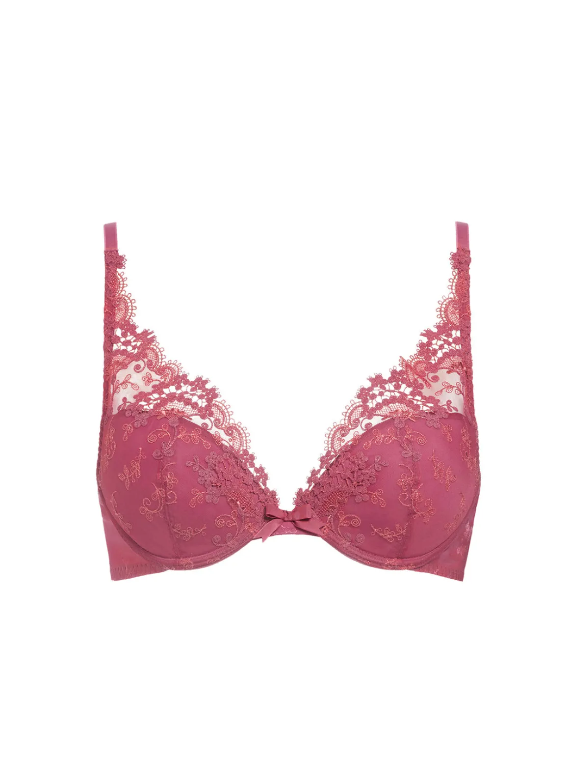 Soutien-gorge push-up décolleté plongeant - Rose Santal