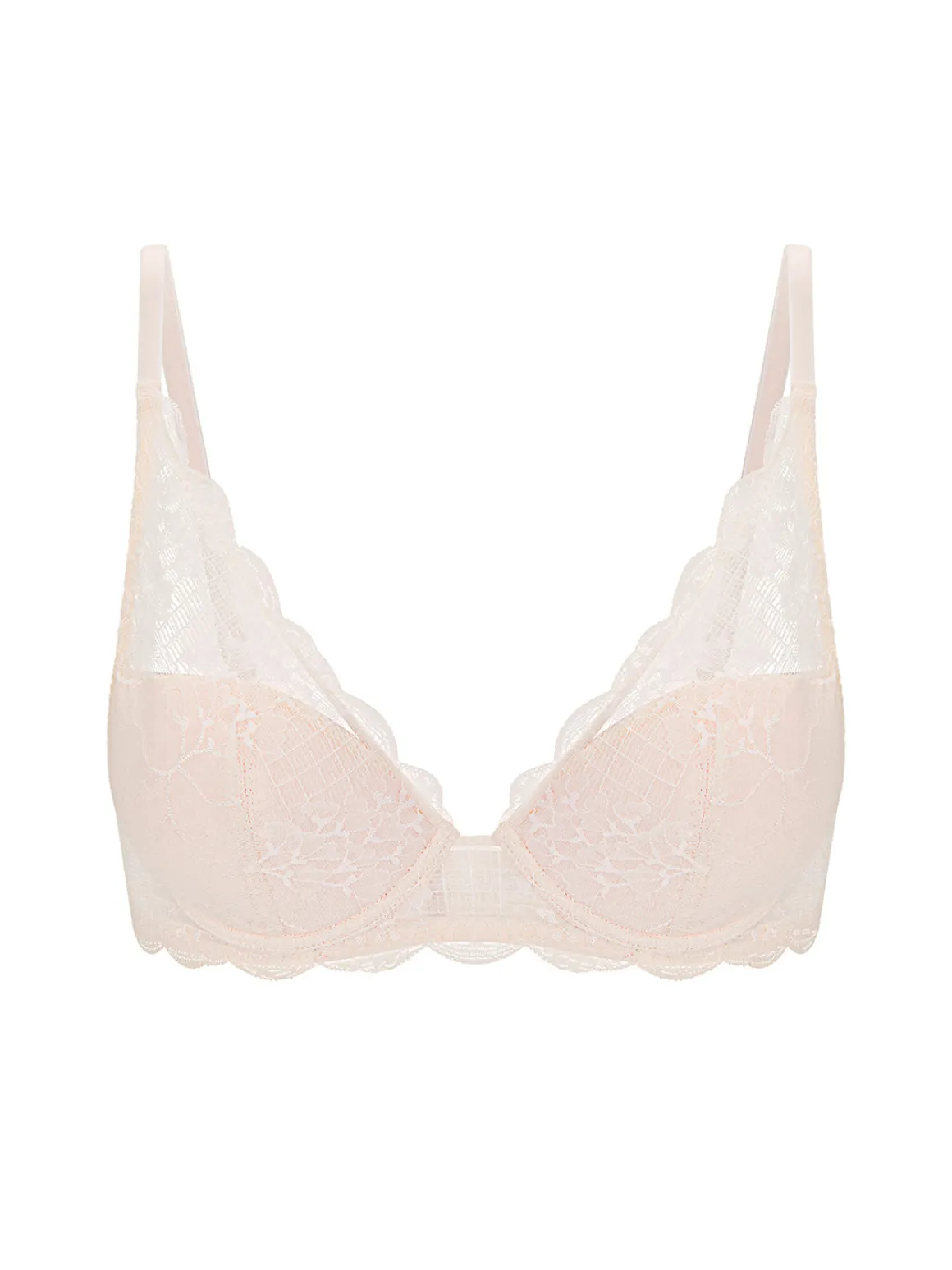 Soutien-gorge push-up décolleté plongeant - Rose sakura