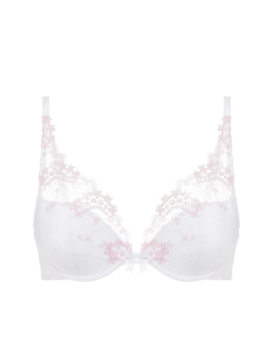 Soutien-gorge push-up décolleté plongeant - Blanc Cristal