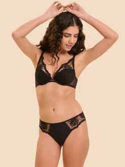 Soutien-gorge push-up décolleté plongeant - Noir