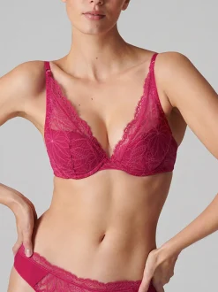 Soutien-gorge push-up triangle - Framboise