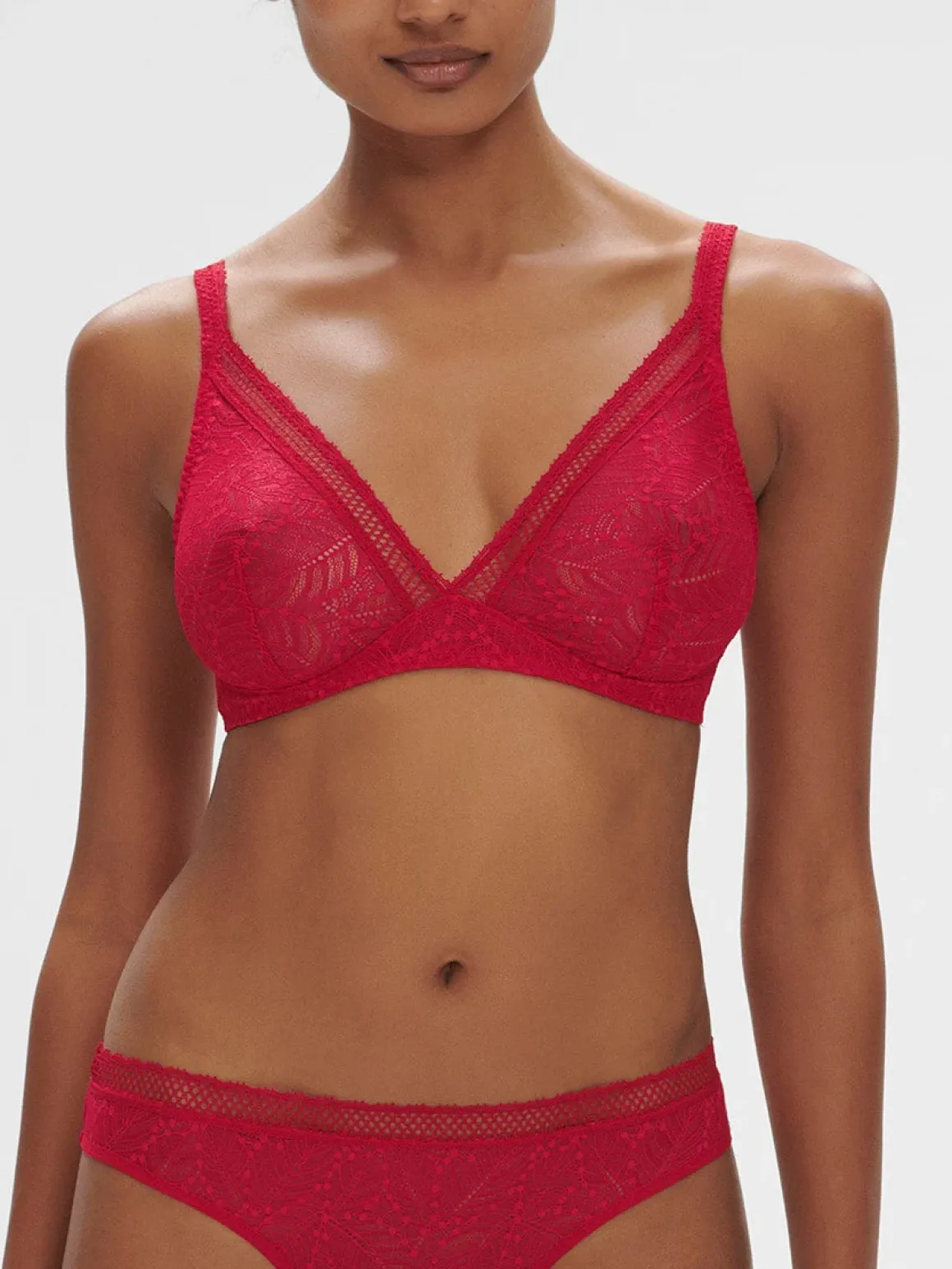 Soutien-gorge sans-armatures structuré - Rubis/rose