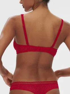 Soutien-gorge sans-armatures structuré - Rubis/rose