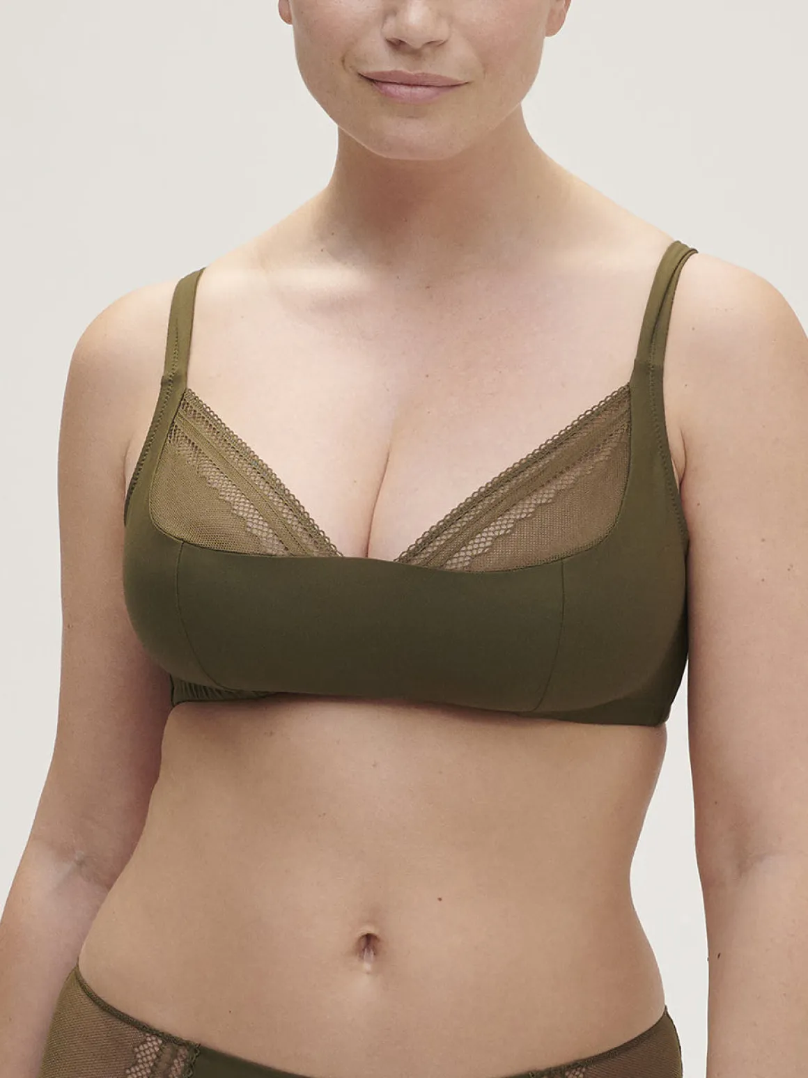 Soutien-gorge sans-armatures structuré - Vert Aventure