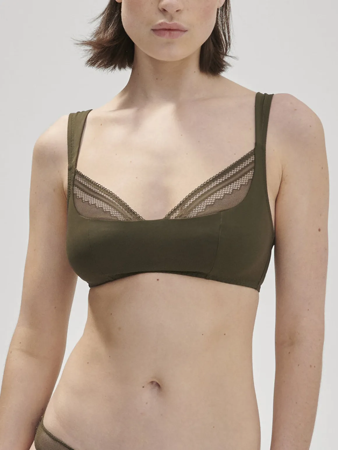 Soutien-gorge sans-armatures structuré - Vert Aventure