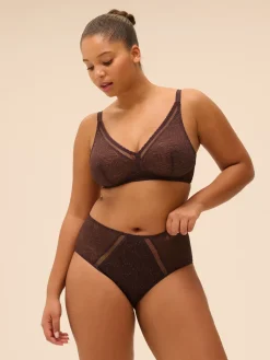 Soutien-gorge sans armatures structuré - Brun Foncé