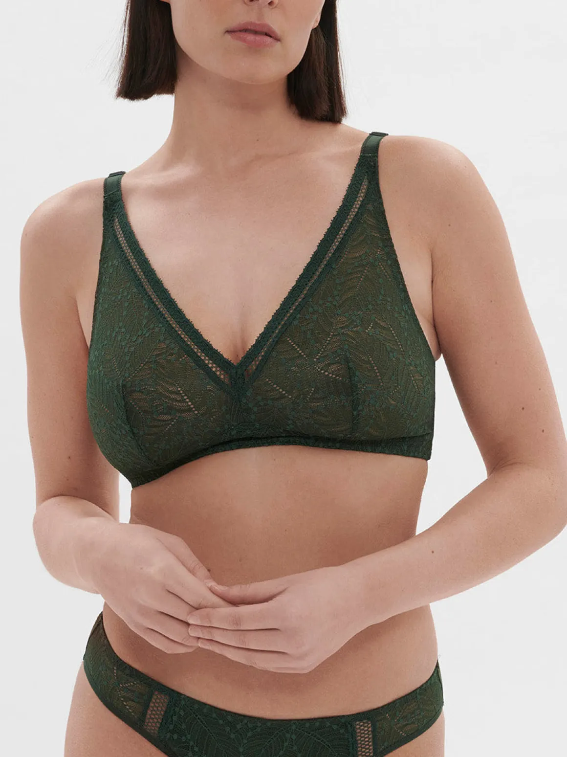 Soutien-gorge sans-armatures structuré - Vert Icône