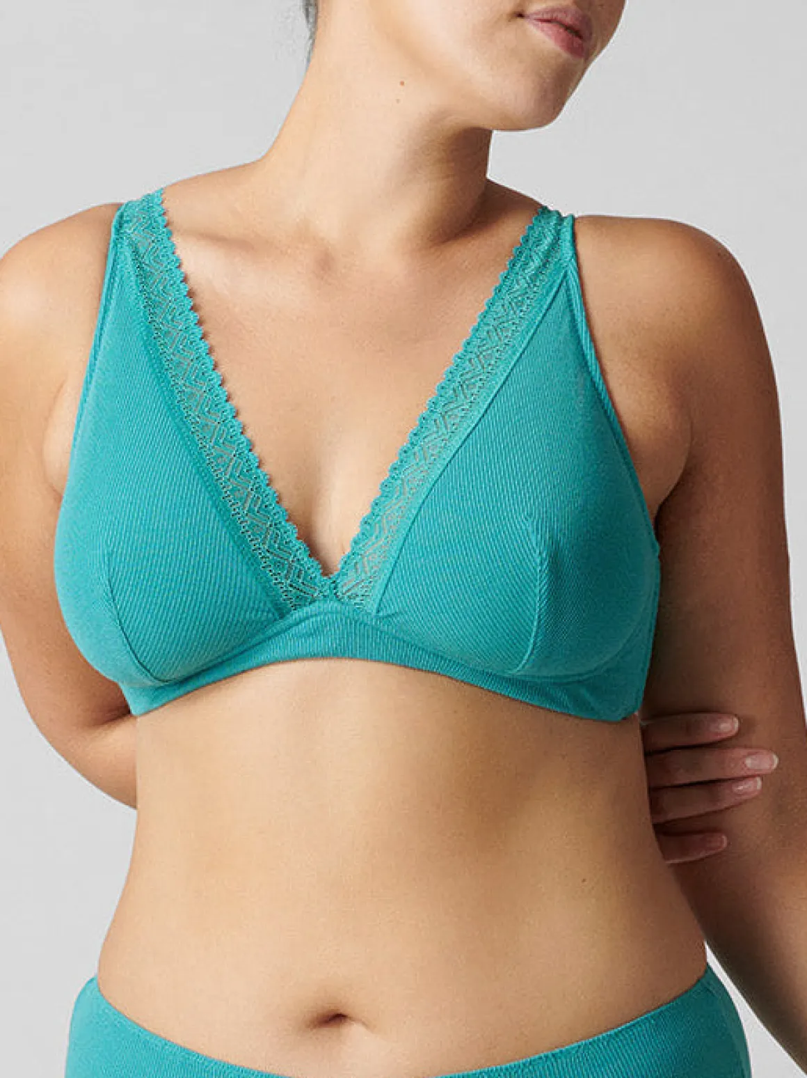 Soutien-gorge sans-armatures structuré - Bleu Saline