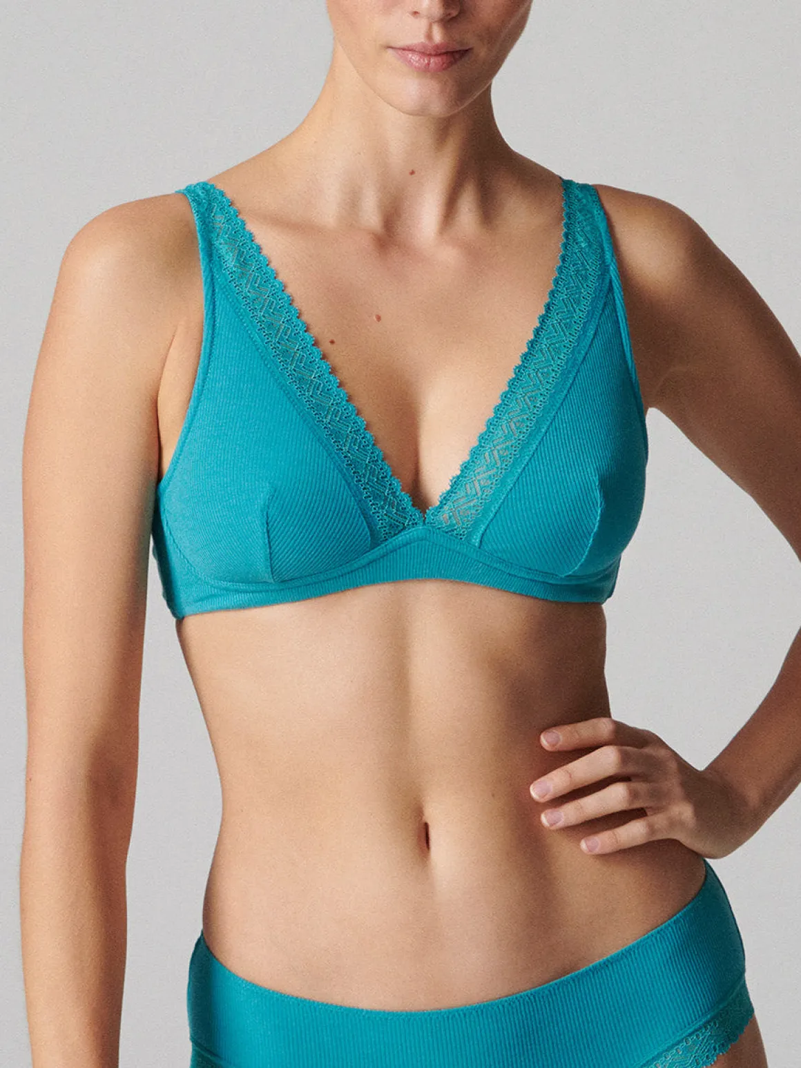 Soutien-gorge sans-armatures structuré - Bleu Saline