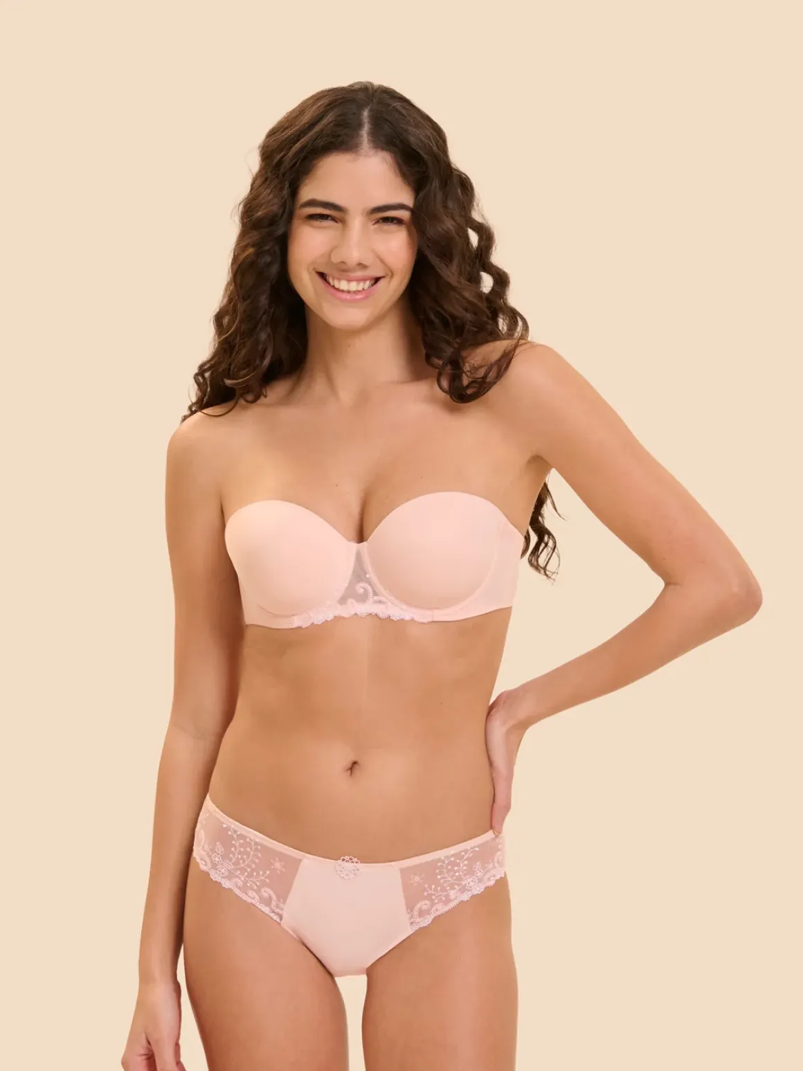Soutien-gorge sans-bretelles - Poudre